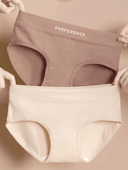 2026 Women's Pure Cotton Underwear Soft Stretch Underwear Simple Solid Color Underwear (beige/beige/brown) Breathable And Comfortable Daily Wear 4pcs Game Day Fan Gear for All Football Fans