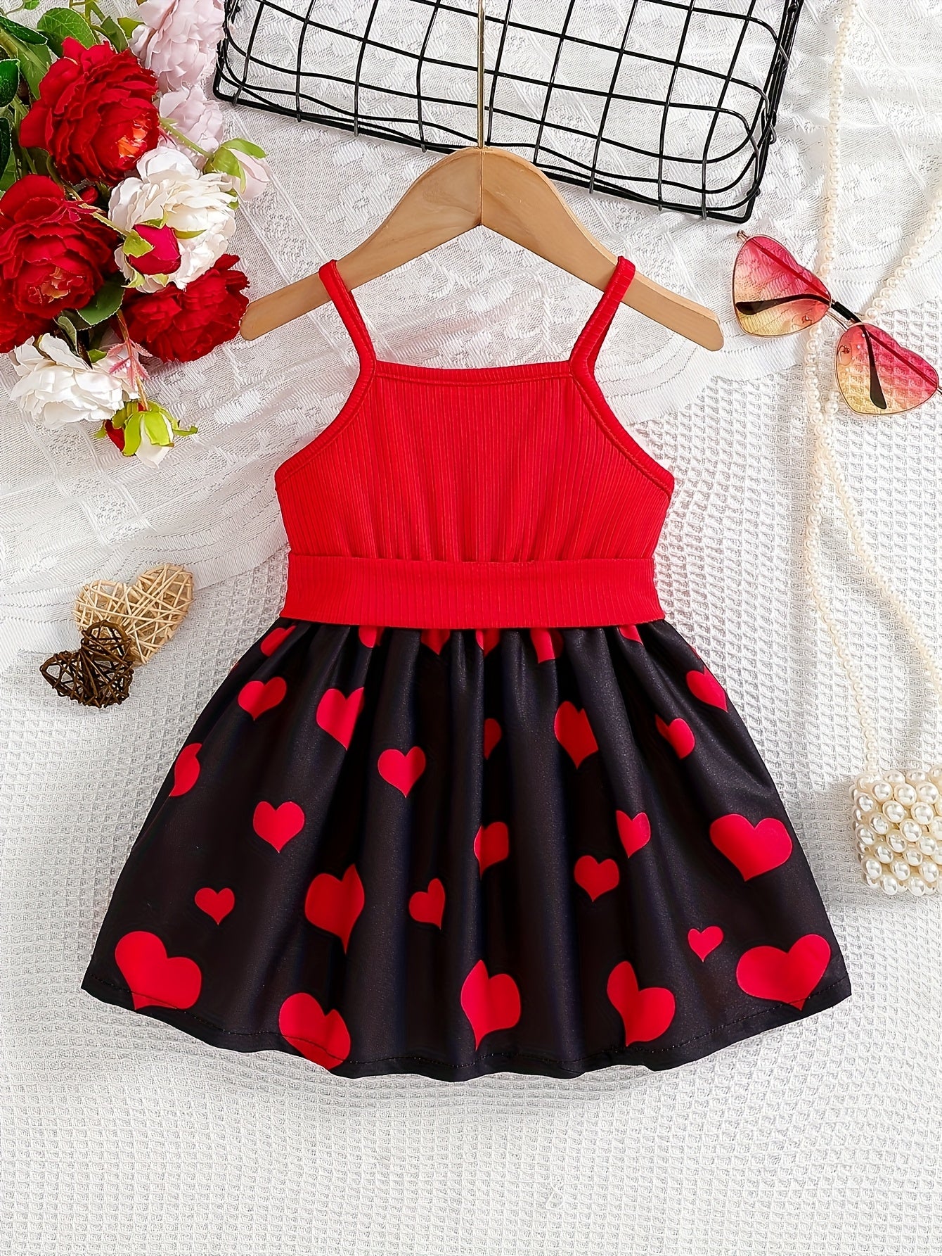 Spring/Summer Kids' Casual Camisole Dress with Cute Cat Print, Comfortable Long Sleeve Sweet Fashion Dress + Belt for Little Girls