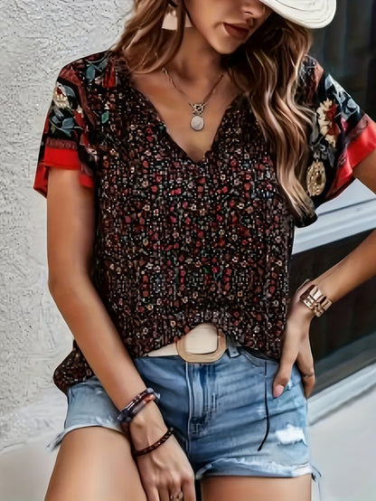 Mixed colors Polyester Floral Printed Shirt - product view 8
