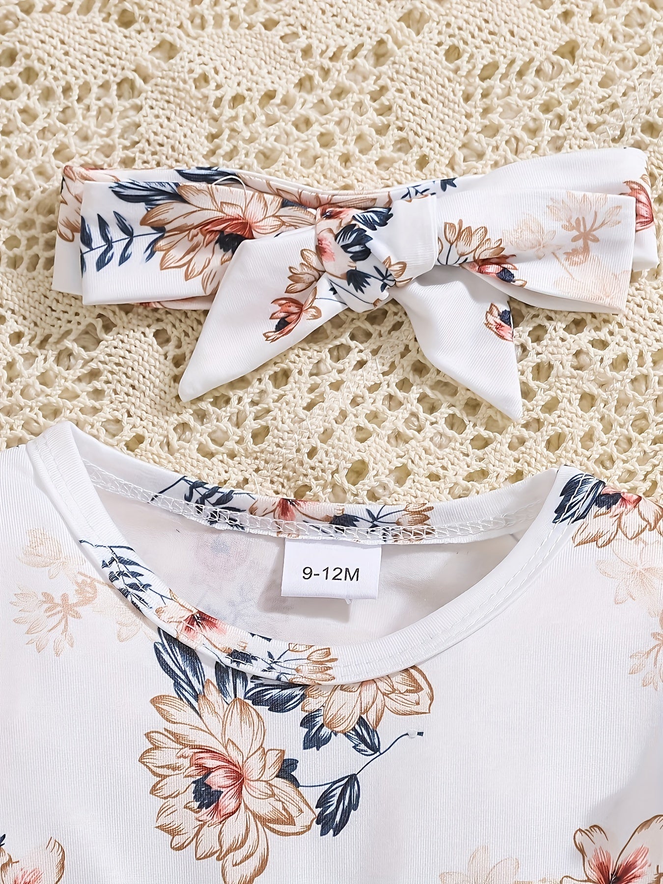 Girls' Rust Polyester Floral Printed Pants - product view 11