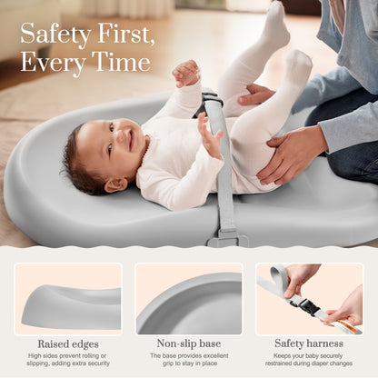 Wipe-Clean Changing Pad, High Quality & Wipeable, Soft & Non-Slip Diaper Adjustable Safety Belt, Changing Pad for Dresser, Changing Table, Christmas & Halloween
