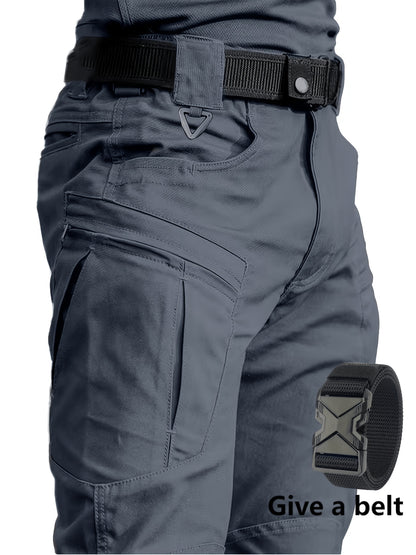 Men'S Tactical Cargo Pants with Multi-Pocket Design (Includes A Belt) - Durable Quick-Dry Outdoor Hiking, Camping, Workwear And Travel Pants - Straight-Leg Regular Fit Casual Tactical Gear, Camping Essentials, Breathable Material, Adventure