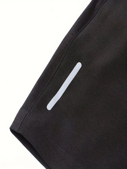 4pcs Men's Summer Sports Shorts, Made of Quick-drying, Lightweight and Breathable Fabric, with Reinforced Zipper Pockets and Drawstrings at the Waist. They Are Light, Comfortable, Casual and Loose, Suitable for Running, Fitness, Cycling, Basketbal