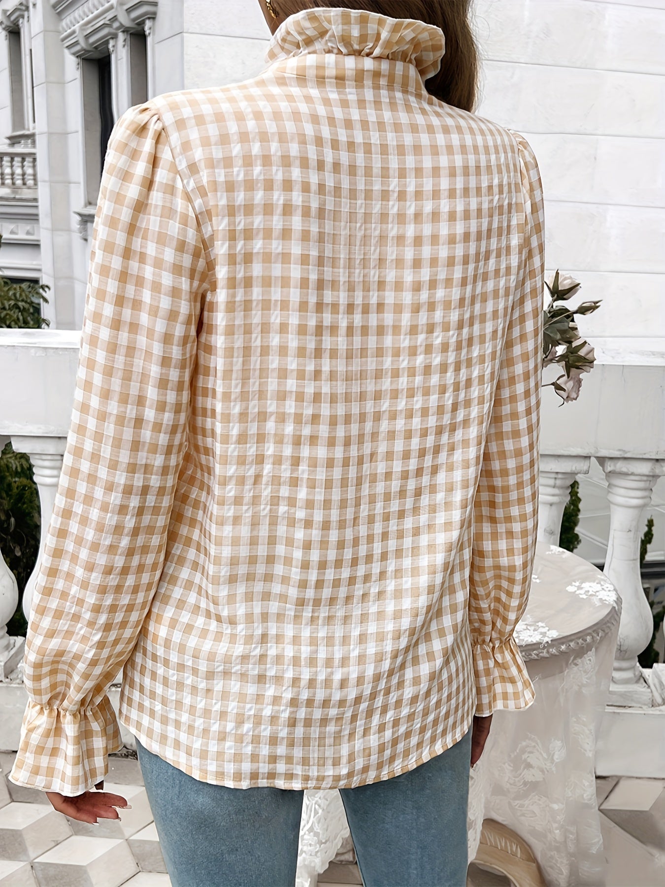 Women's Fall-Winter 2024 Professional Business Temperament Top French Contrast Button- Shirt