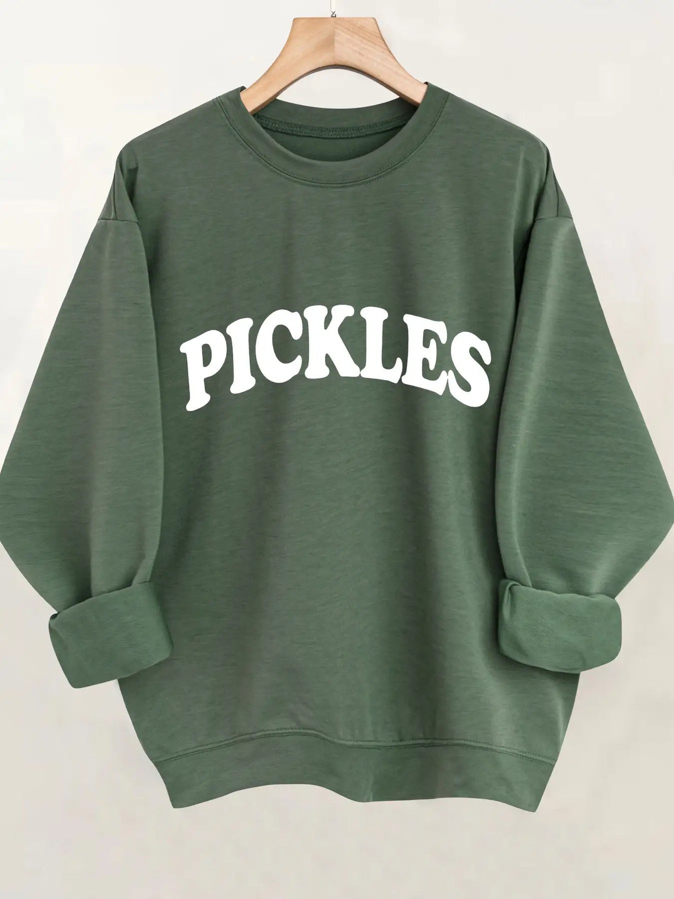 Crewneck Sweatshirt with Letter Print, Casual Long Sleeve Design with Drop Shoulders, Ideal for Spring And Autumn, Designed for Women
