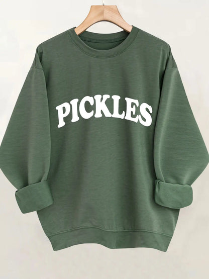 Crewneck Sweatshirt with Letter Print, Casual Long Sleeve Design with Drop Shoulders, Ideal for Spring And Autumn, Designed for Women