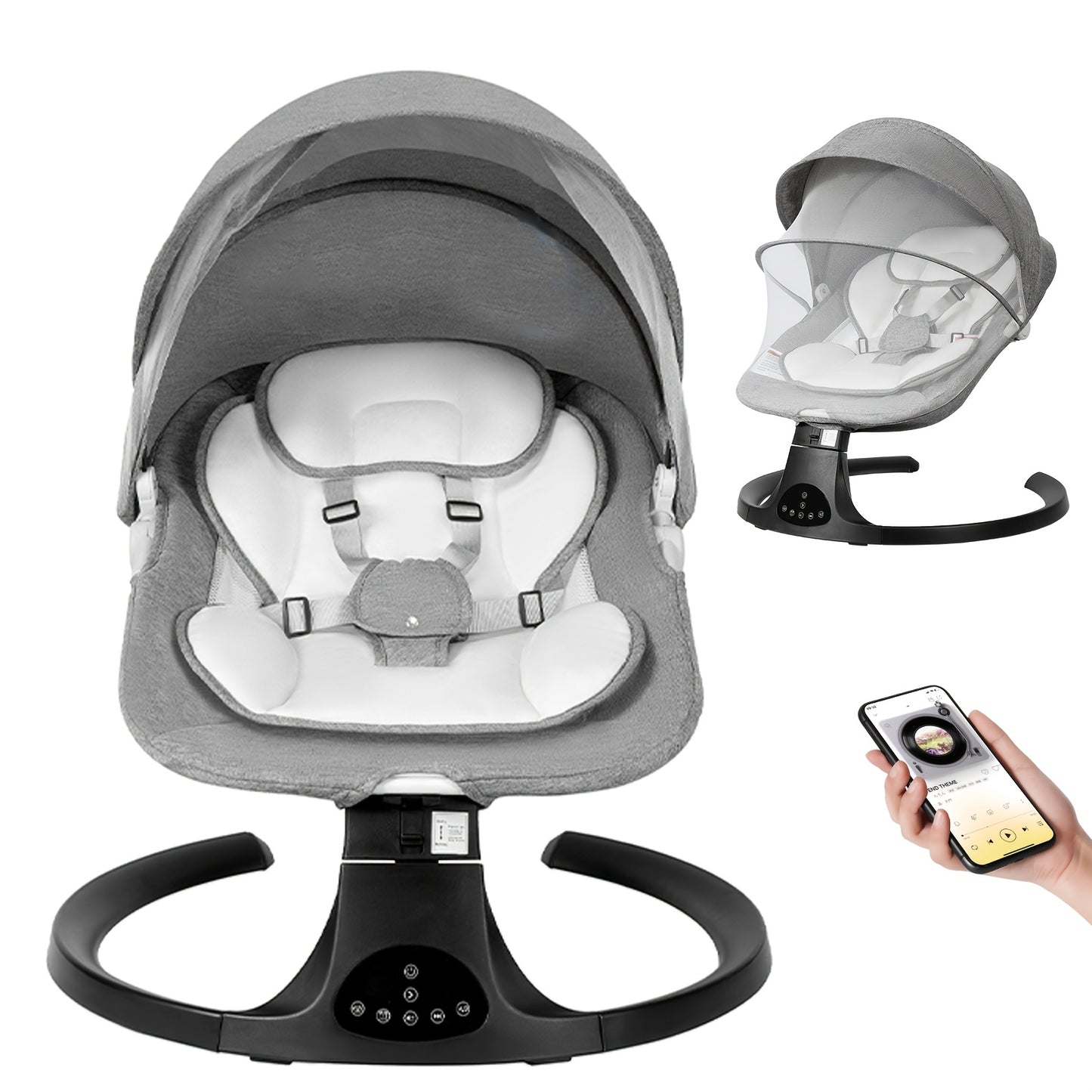 Infant Swing Featuring 5 Speeds, 10 Soothing Lullabies, And a 15-Point Safety Harness. Ideal for Indoor And Outdoor Settings, It Allows Mothers to Have Their Hands Free. It'S Lightweight, Easy to Fold And Store