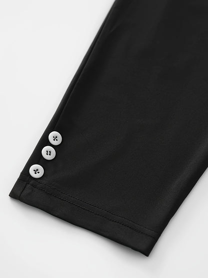 Women's White+Green+Light Blue+Black High-Waist Leggings - product view 9