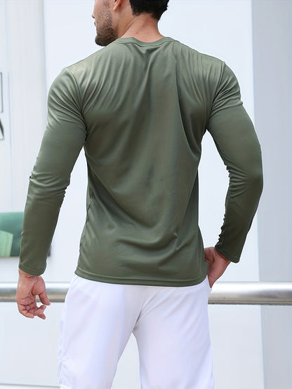7pcs Set Of Men's Long-sleeved Quick- Shirts, Made Of Breathable Mesh Fabric, Sun-protective And Comfortable, Suitable for Sports And Casual Wear.