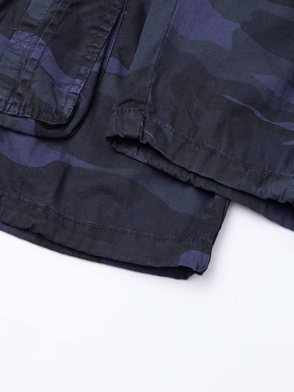 Men's Pure Cotton Washed Camouflage Outer Multi Pocket Workwear Shorts