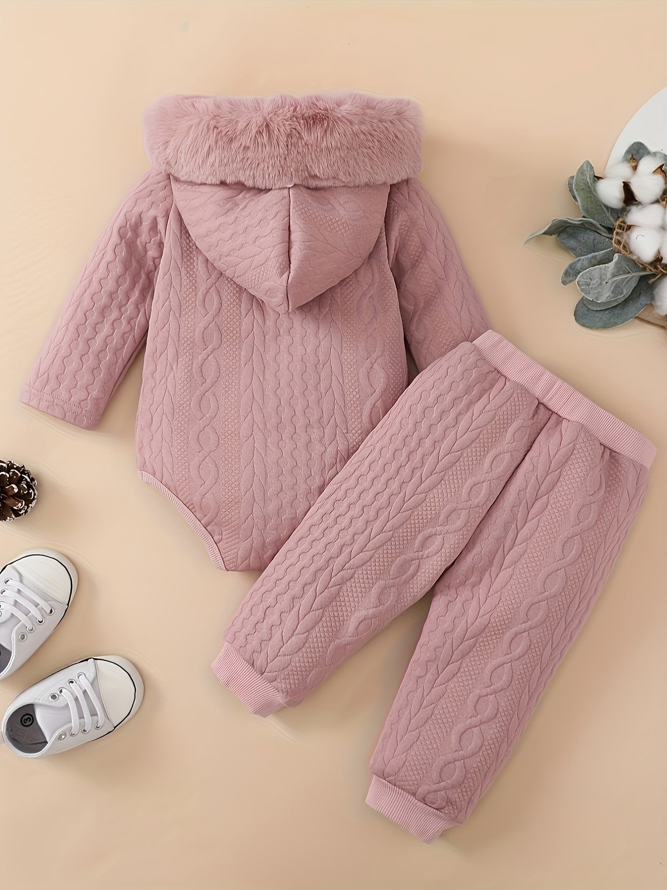 MinKidFashion Baby Clothing Sets Girls Hooded Long Sleeve Romper and Pants Outfit, Perfect for Outdoor