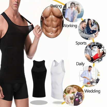 Men's Shapewear Set - Slimming Vest and Tummy Strap