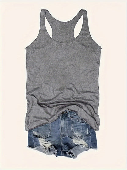 Sinhoon 5pcs Stretchy Fabric Sleeveless Tank Tops - Comfortable Round Neck Casual Tops for Spring & Summer - Versatile Clothing