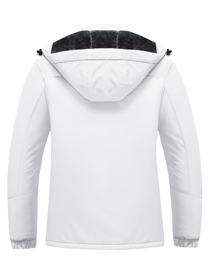 Women's Winter Ski Jacket - High Quality Soft-shell Hooded Jacket Windproof Detachable Hood Multi-pockets Warm Thickened Fleece Lined - Winter Outdoor Snow Sports Skiing Snowboarding Hiking Camping Daily Casual Wear Work Wear Rain Windbreaker