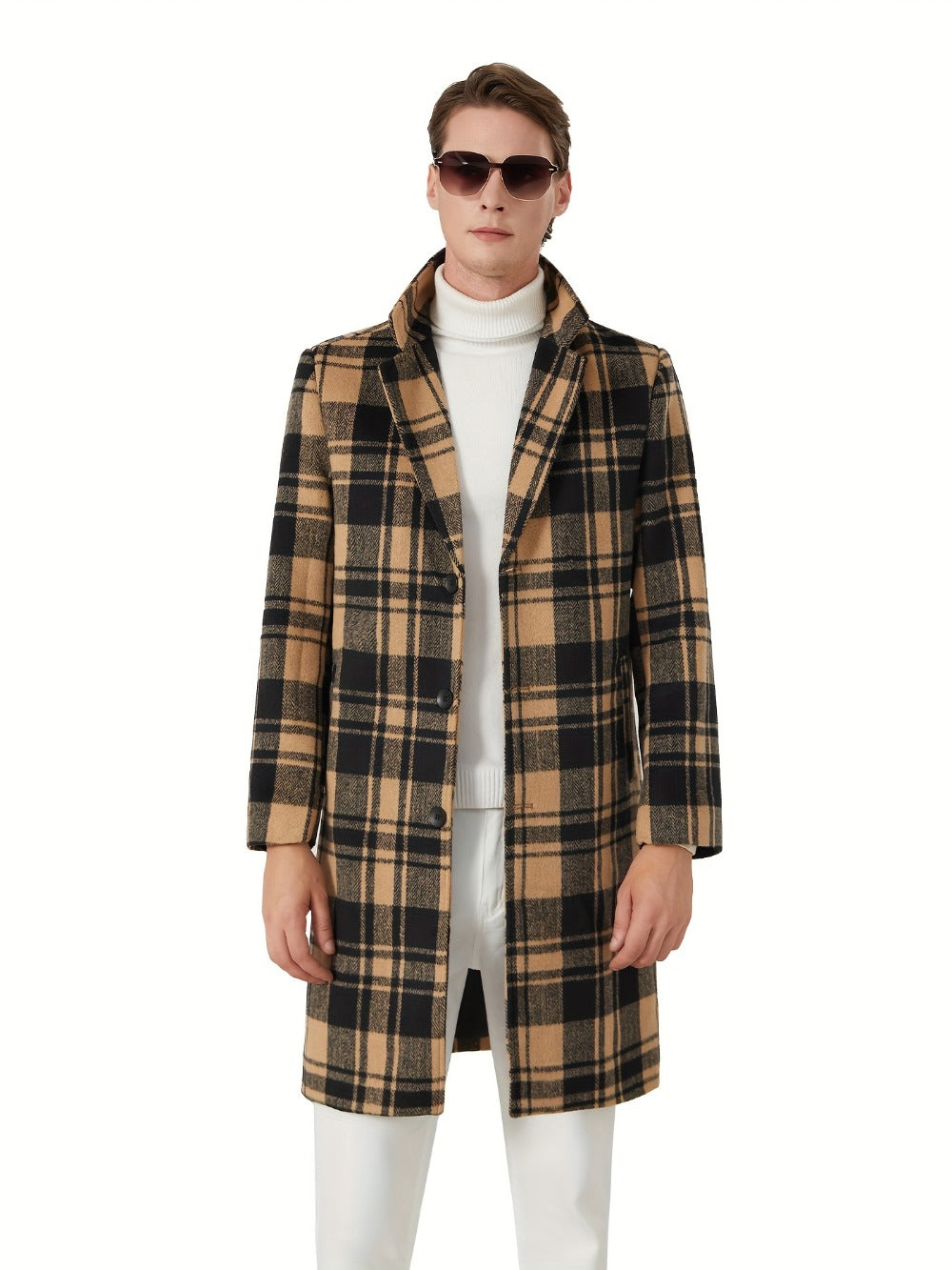Men's Versatile Wool Blend Single-Breasted Coat Everyday 285