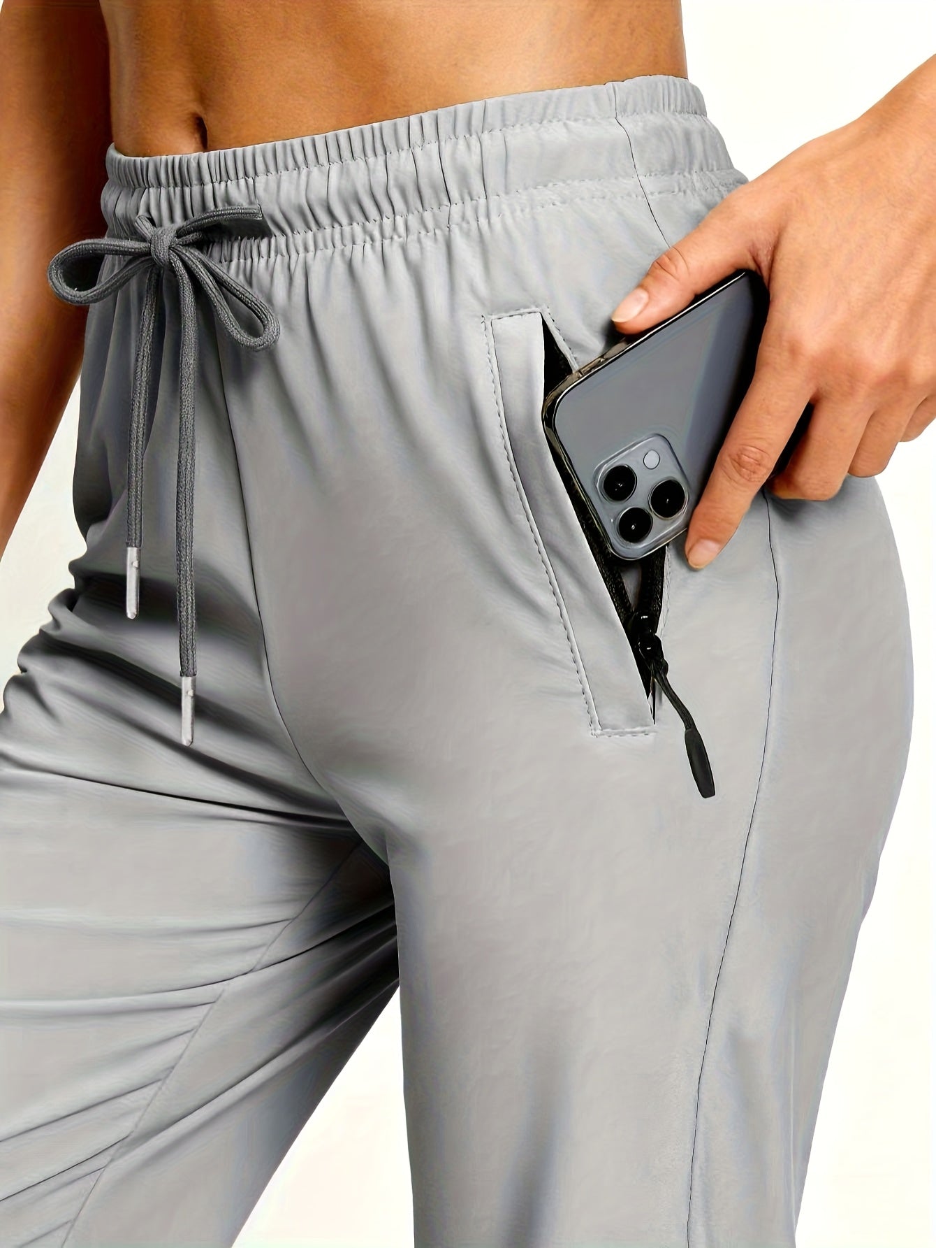 Women'S Lightweight Breathable Casual Joggers, High Stretch Quick-Dry Sports Pants with Drawstring Waist And Side Pockets, Loose-Fit Tapered Leg Trousers for Gym, Running, Daily Wear, All-Season Bottoms