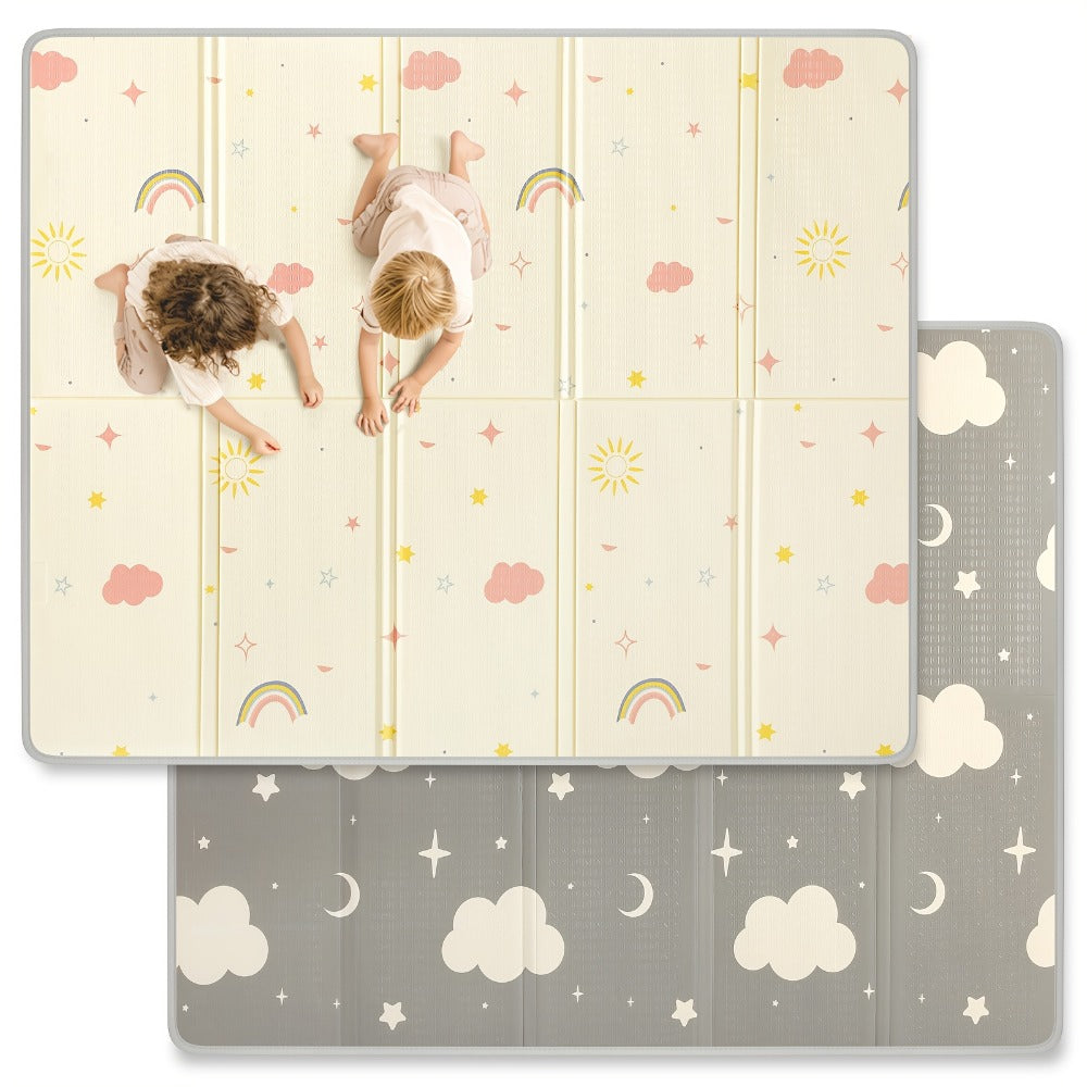 Baby Play Mat - Foldable Reversible Waterproof Padded