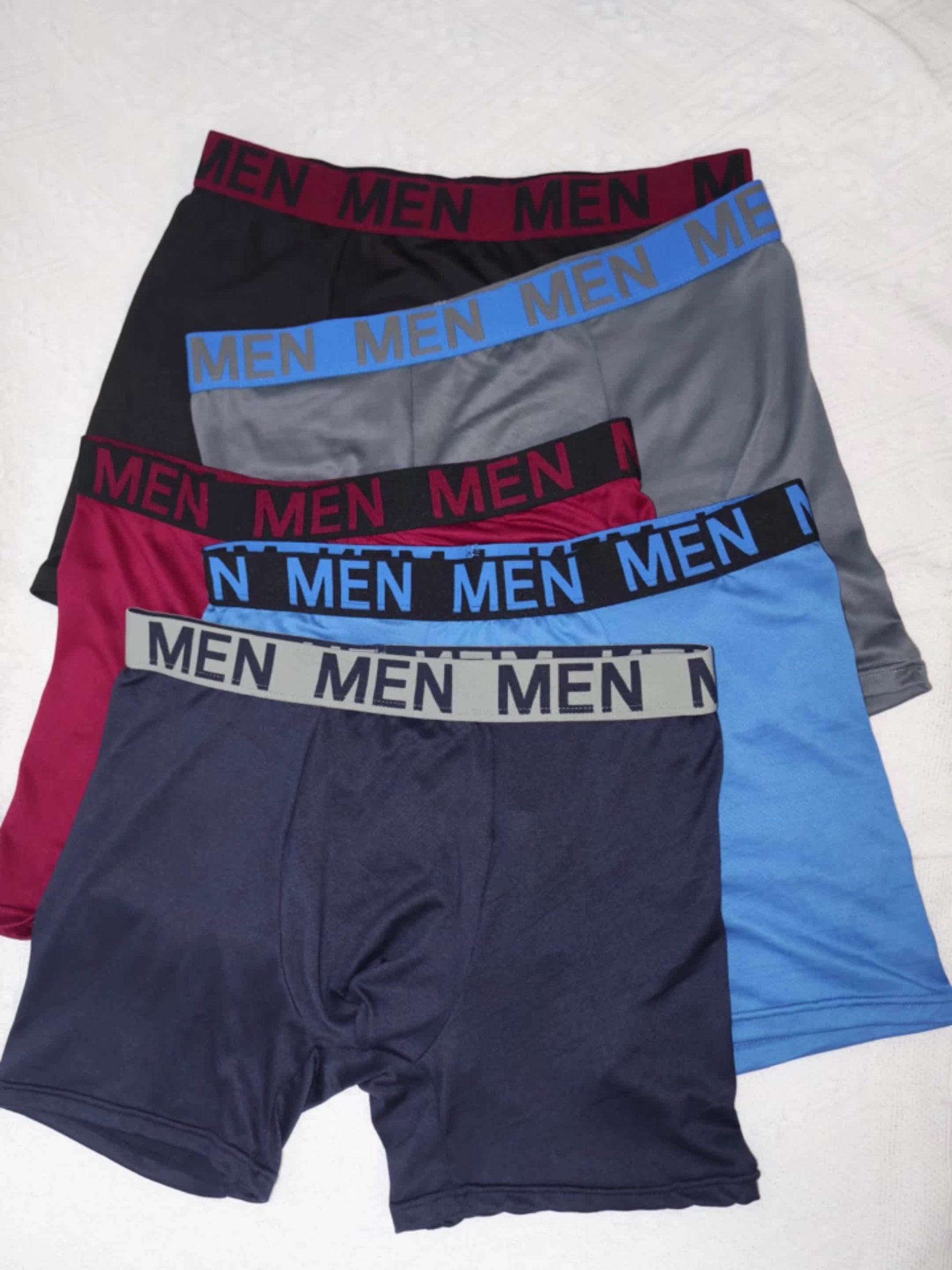 5 Pack Men'S Solid Color Boxer Briefs Comfortable Breathable Stretch Trunks For - product view 5