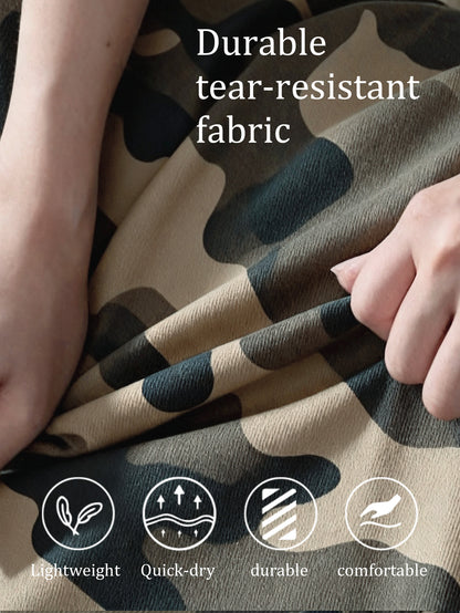 Women'S Lightweight Quick-Dry Camo Cargo Pants - Tapered Leg Elastic Drawstring Waistband Breathable Tactical Pants