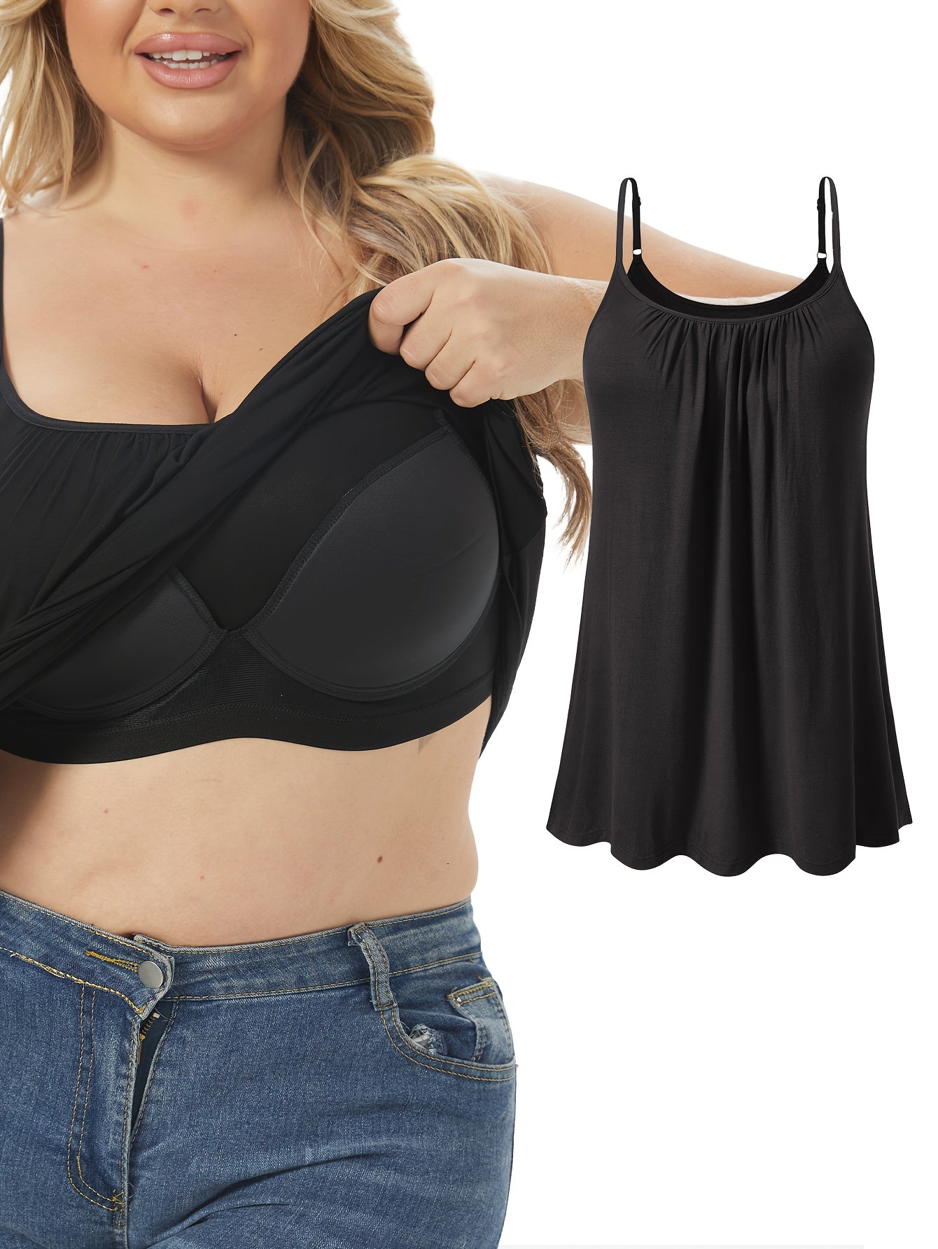 Vislivin Women'S Summer Camisole with Built-In Bra Pads, Seamless Sleeveless Design Featuring Adjustable Thin Straps, Soft And Loose Fit for Comfortable Daily Wear at Home, Available in Plus Size 4XL