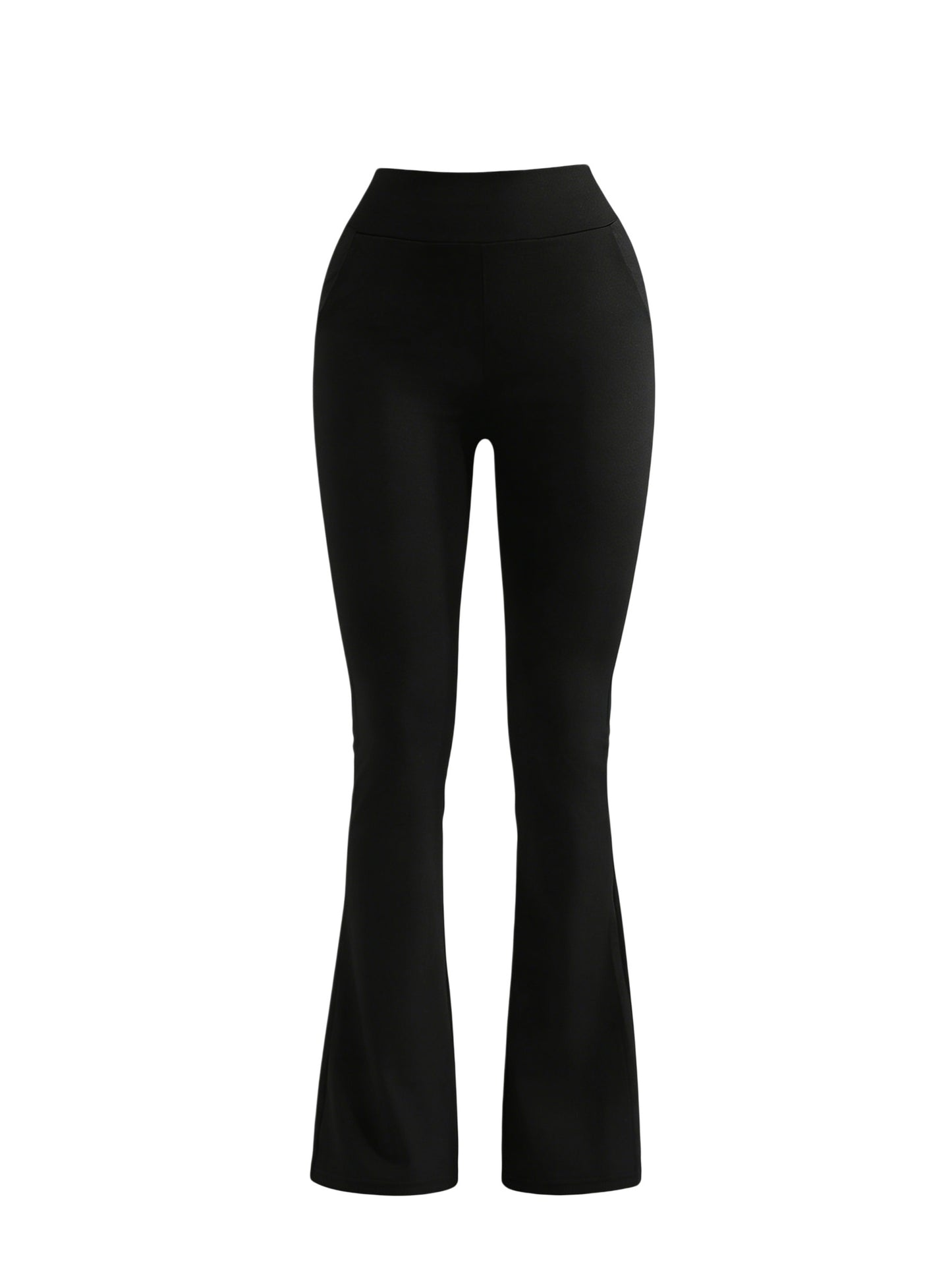 3pcs Multicolor Women'S High-Waist Flare Pants Set, with Pockets, Waist-Cinching Athletic Leggings, Smooth Comfortable Athletic Pants, Suitable for Gym, Running, Casual And Daily Wear
