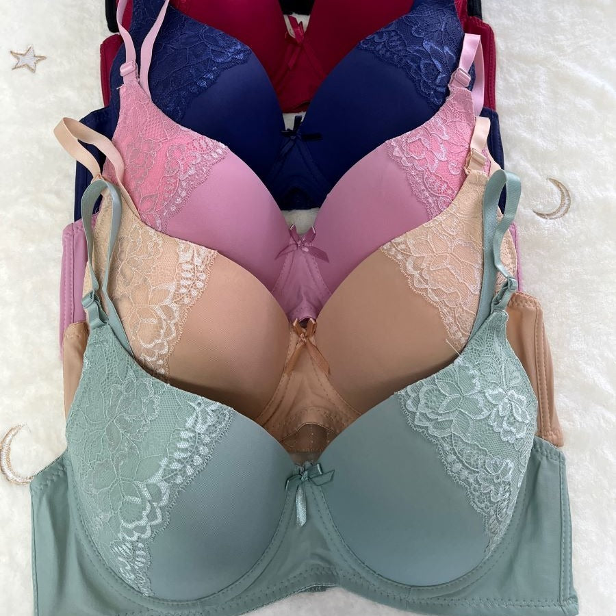07 6Pack of Color 3Roe Button Bras B Cup and C Cup and D Cup and DD Cup