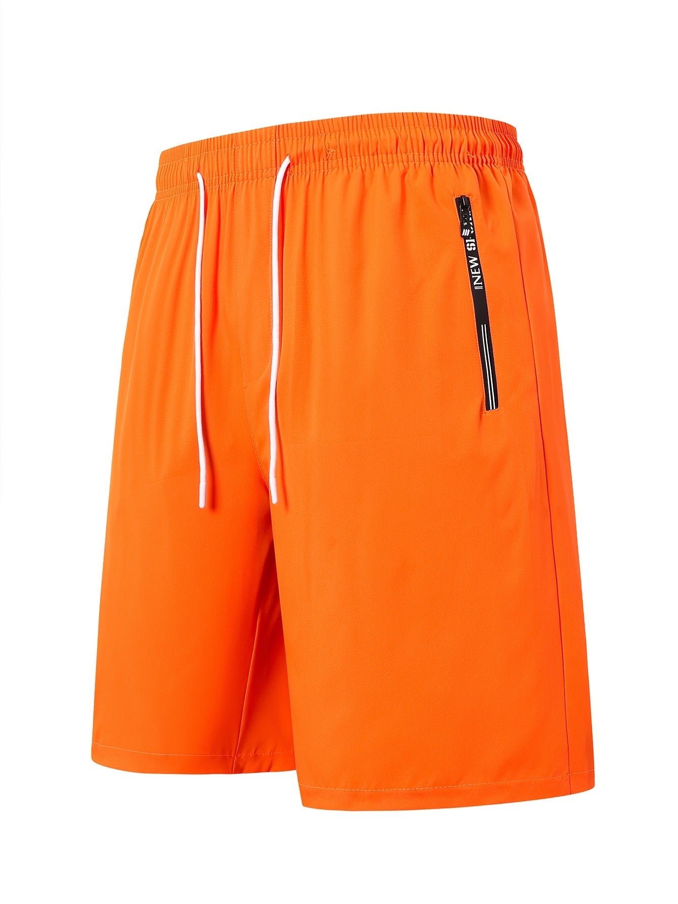 5pcs Pc (5-Color Multi) Men's Summer Athletic Shorts with Elastic Drawstring Waist & Zipper Pockets - Lightweight Breathable Fabric, Regular Fit Mid-Rise Suitable for,, Gym, Casual Wear - Smooth Texture Shorts