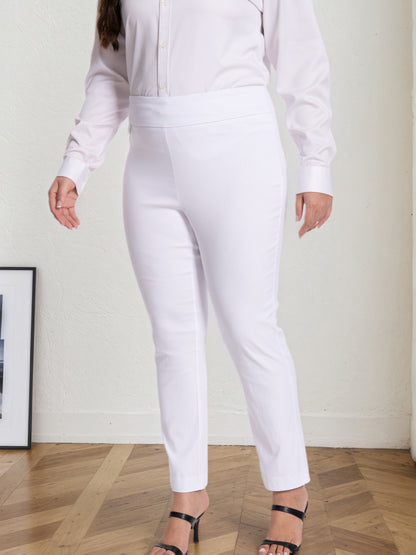 Plus Size - Plus Size - Women Pull on Pant with Silver During Super Stretch Soft Millennium Fabric to Work Ankle Pant