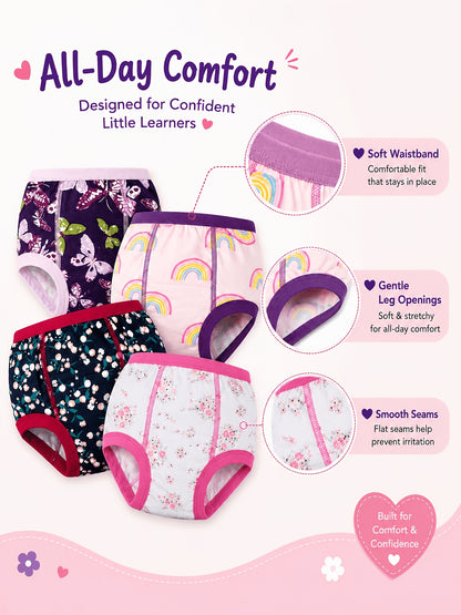 Potty Training Underwear - 10pcs, 100% Absorbent Pee Pants for Girls
