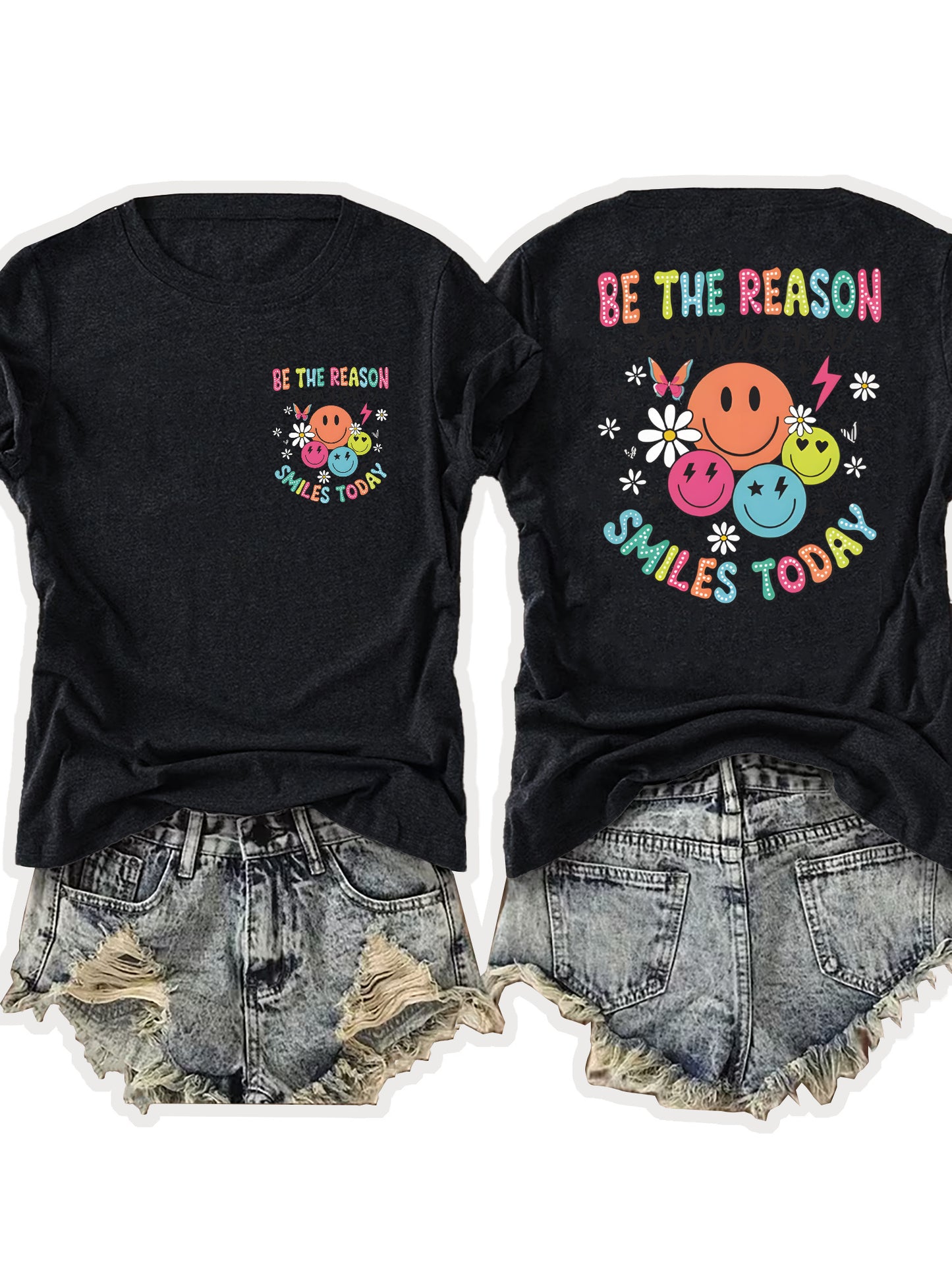 Women'S Casual Sports T-Shirt | Fun smiling Face Design, Lightweight & Breathable Fabric, Perfect For Beach And Park Outings - A Versatile And Trendy Addition To Your Wardrobe For Endless Joyful Adventures