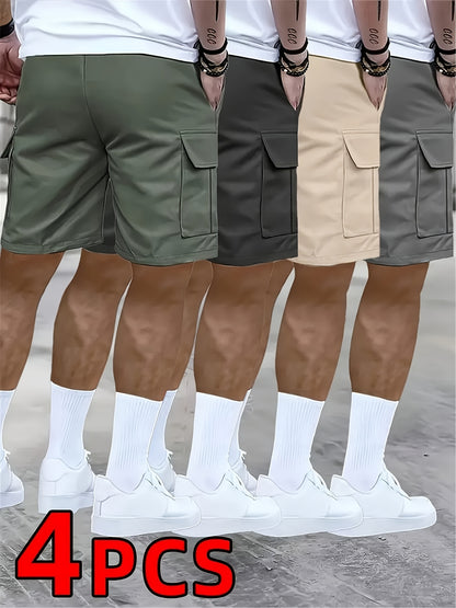 2026 Men's shorts casual loose shorts perfect choice large pocket workwear shorts summer workwear shorts Men's five quarter pants trendy straight leg casual five quarter shorts couple basketball pants 4pcs set for Game Day Fan Gear Football All Fans