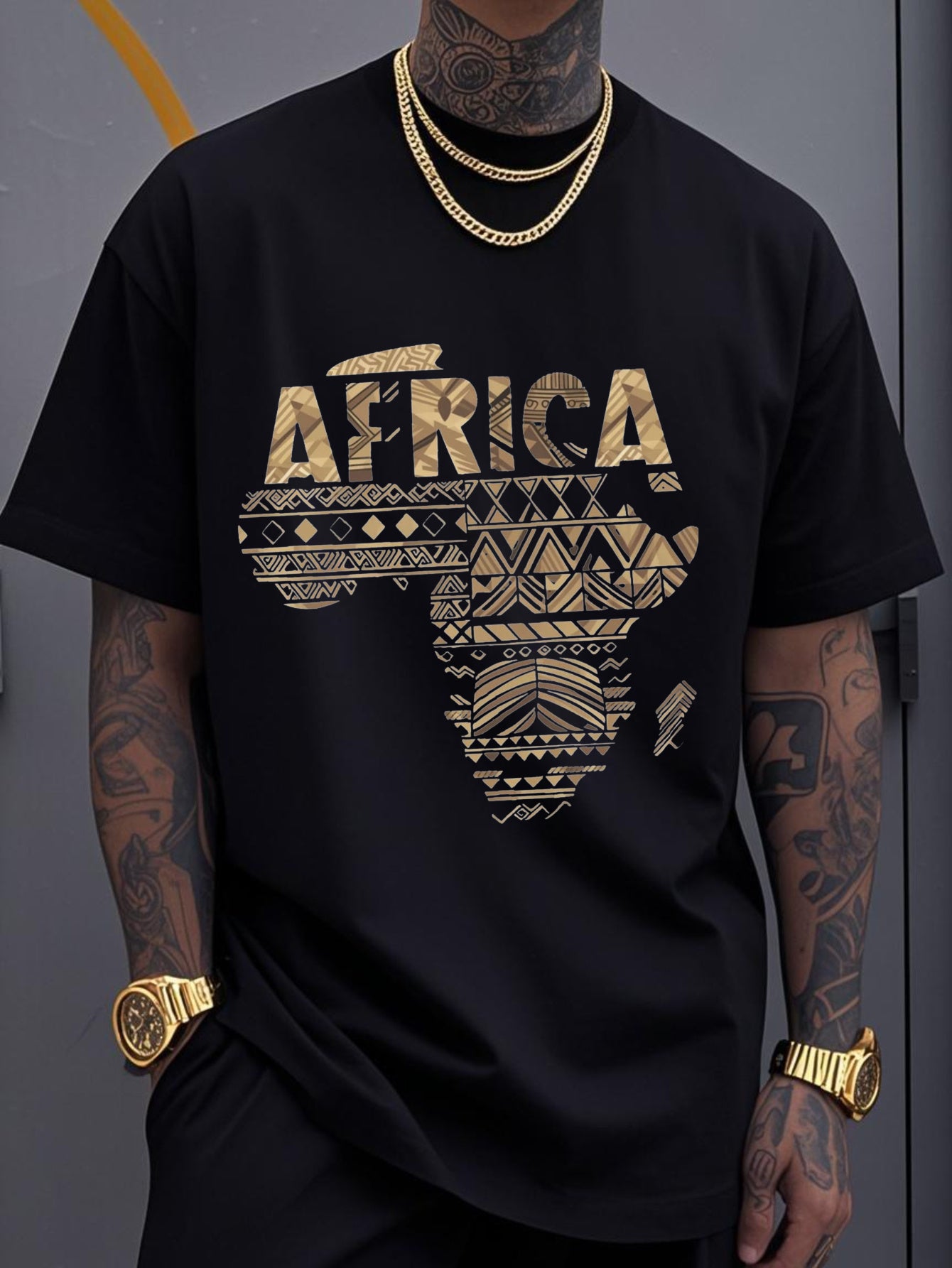 Comfortable and Breathable T-Shirt with African Tribal Print for Casual Wear