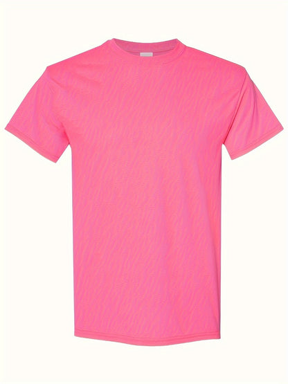 Men's Solid Color T-Shirt - Classic Neck Short Sleeve 079589