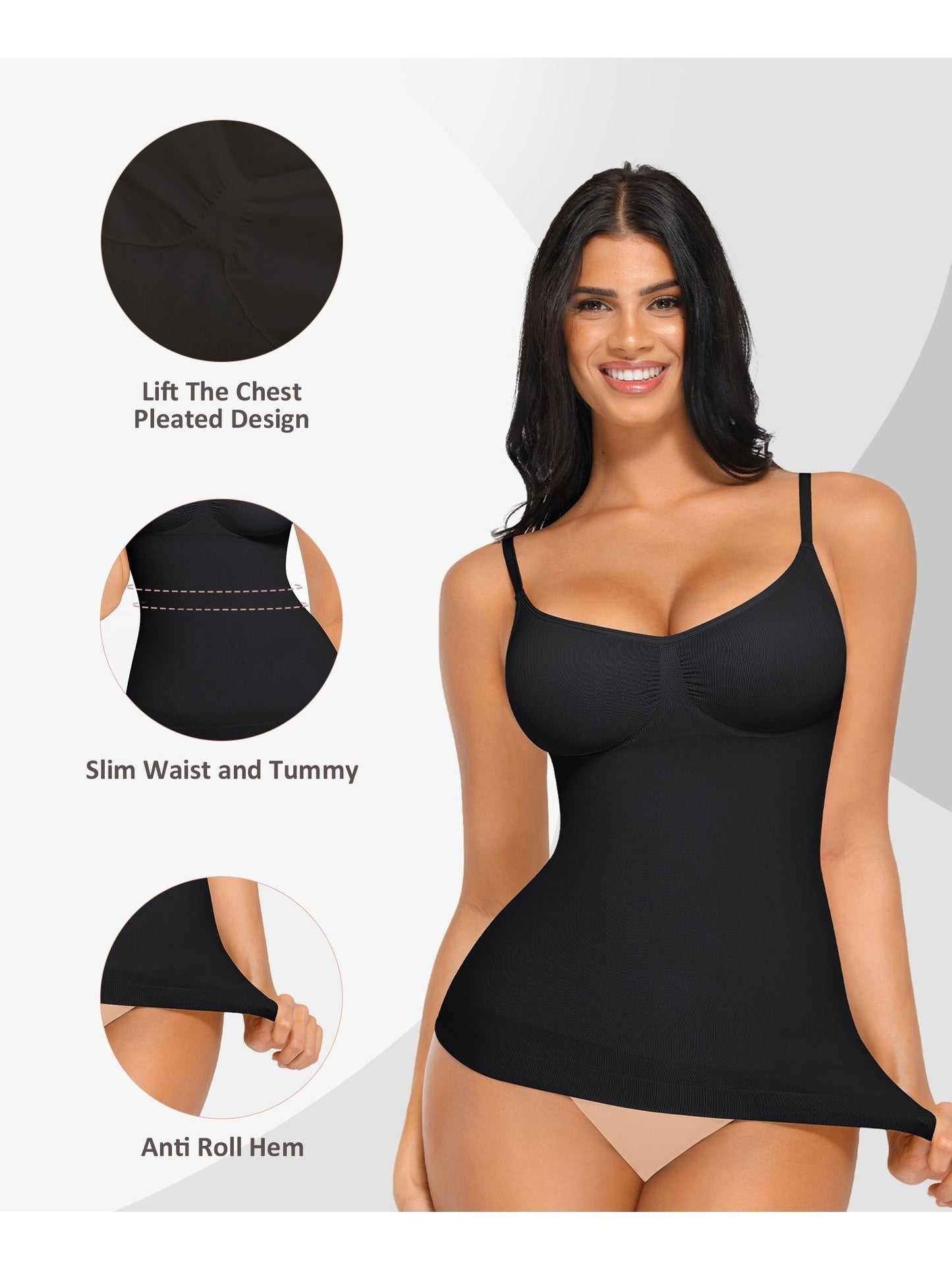 Womens Tank Top Shapewear Tummy Control Tops Cami Tank Compression V Neck Camisole