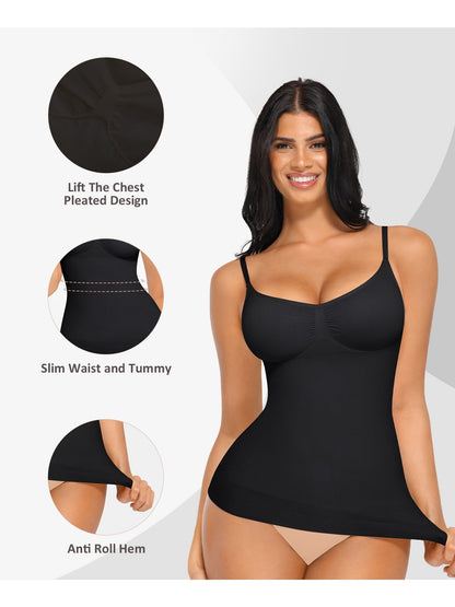 Womens Tank Top Shapewear Tummy Control Tops Cami Tank Compression V Neck Camisole