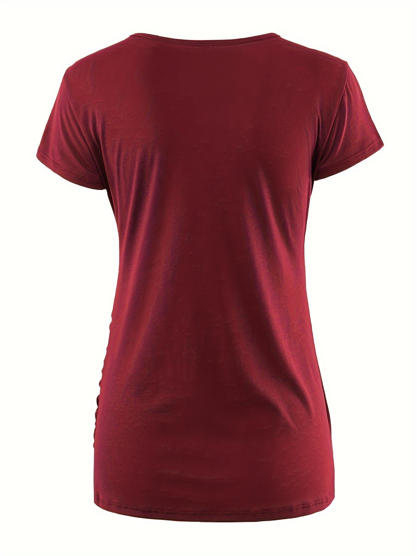 Set of 3 Women'S Short Sleeve Maternity Tops with Side Ruching for Breastfeeding