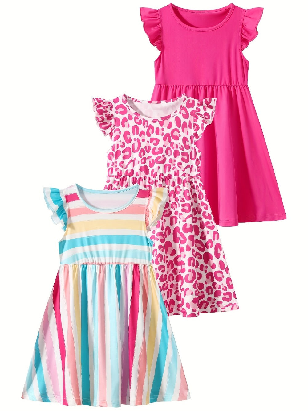 Girls' Mixed Casual Outfit Set - 3-Piece