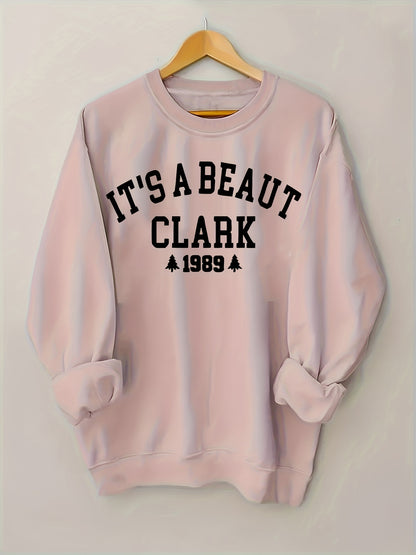 Letter Print Pullover Sweatshirt, Casual Long Sleeve Crew Neck Sweatshirt For Women'S Clothing
