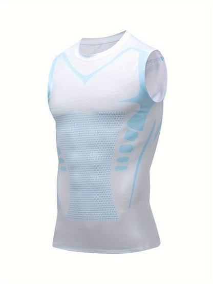 Set of 3 Men'S Athletic Compression Tank Tops, Sleeveless Shirts for Basketball, American-Style Training Vests Designed for Moisture-Wicking And Quick-Drying, Ideal for Sports And Outdoor Activities
