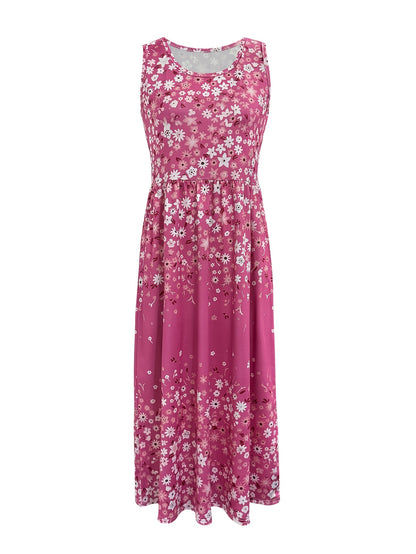 Spring And Summer Fashion Vacation Style Flower Printed Vest Dress