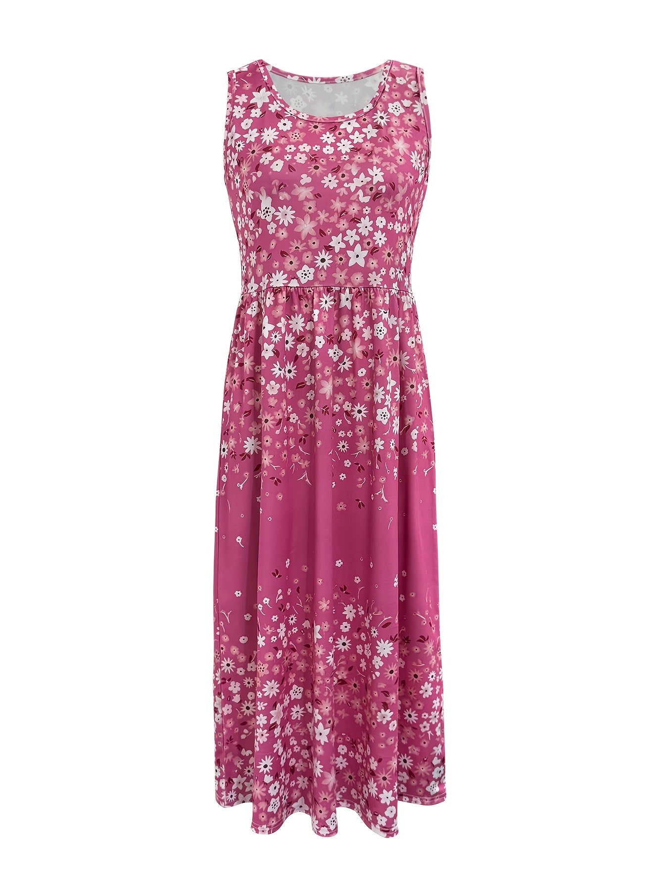 Spring And Summer Fashion Vacation Style Flower Printed Vest Dress