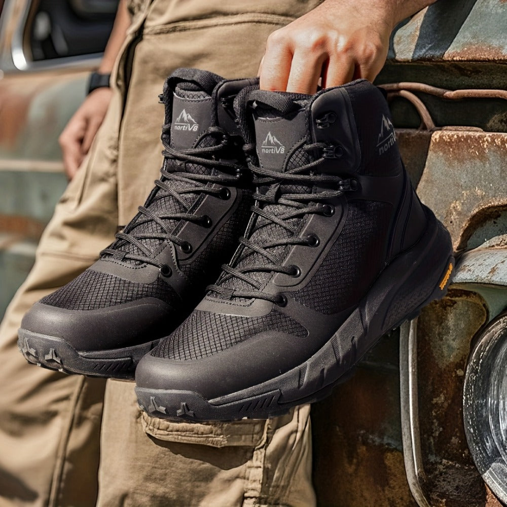 Men's Side-Zip Tactical Boots - Canvas Upper and EVA Insole