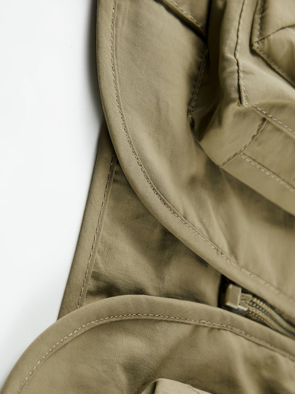 Multi-pocket Cargo Vest, Men's Casual Outwear Zip Up Vest For Spring Summer Outdoor Fishing Hiking Photography