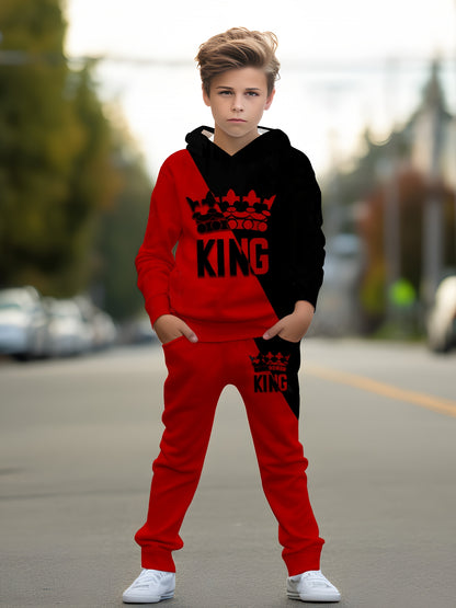Random Sent .Boys 3D Print Hoodie Set Hoodie Pant Pocket Set, for Outdoor