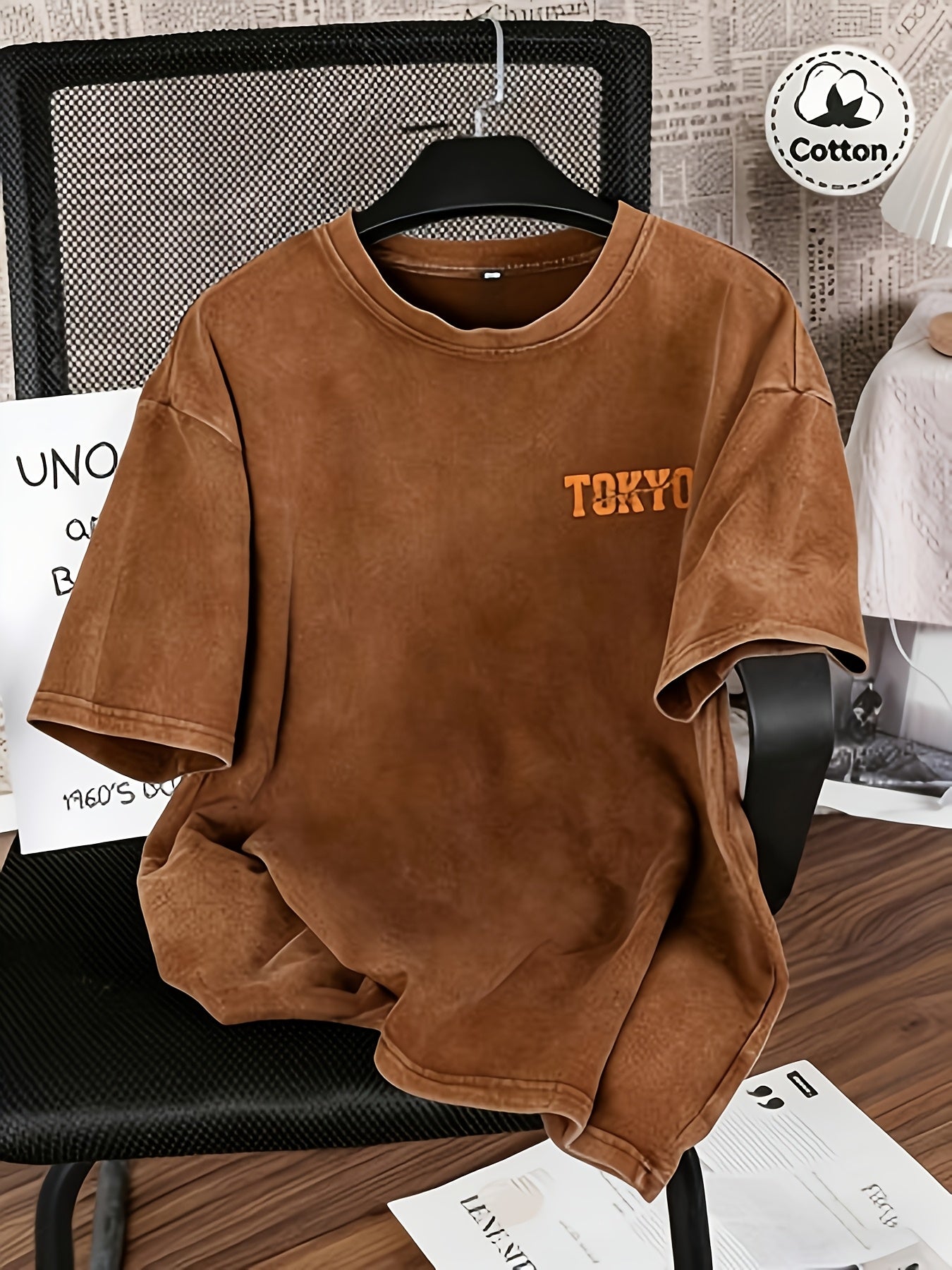 Spring And Summer Racing Pattern Men'S T-Shirt Top, Micro Elastic Fit, Washed with Water to Make Old, Breathable Black Round Neck Short Sleeved T-Shirt, Daily Casual Street T-Shirt Top