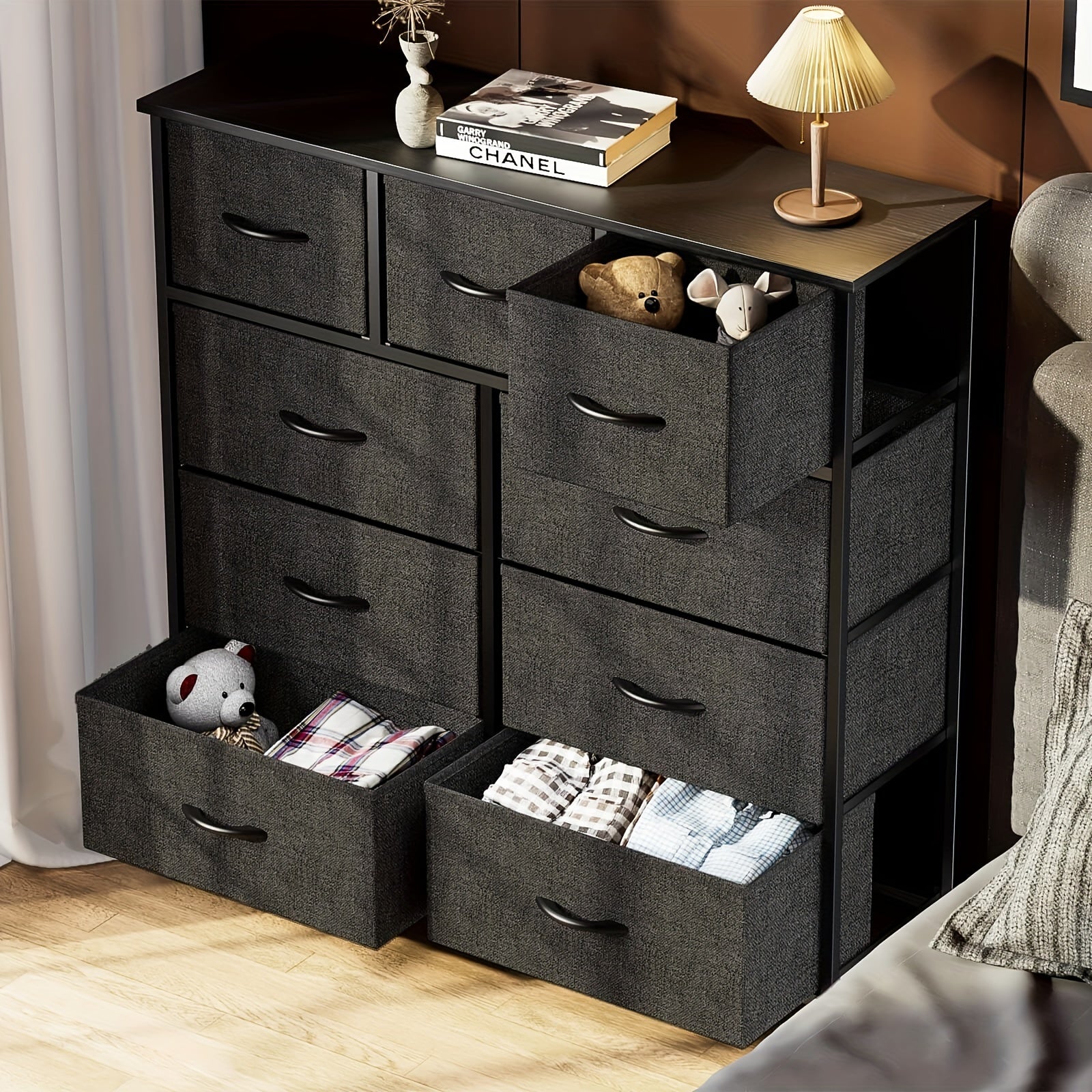 Storage Cabinet Chest of Drawers 9 Drawer Cabinet Multiple Colors Integrated Slide - product view 3