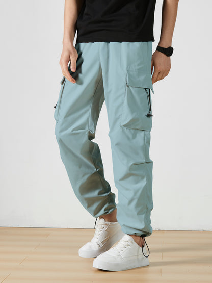 Men'S Straight-Leg Cargo Pants with Multiple Pockets, Suitable for Outdoor Street Fashion
