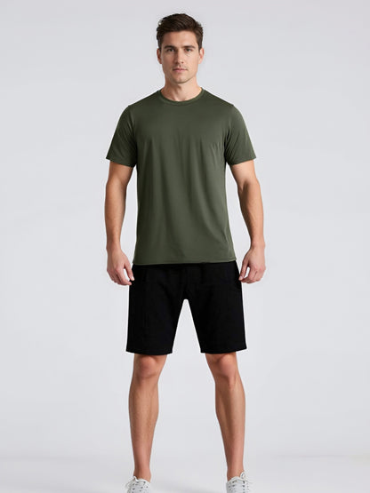 6pcs Men's Moisture-Wicking T-Shirts, Short-Sleeved Crew Neck Design, Lightweight Mesh Breathable Quick-Drying Design, Suitable for Sports Running Fitness, Everyday Layering, And Casual Wear| Comfortable Fit