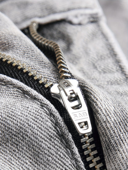 Slim Fit Men'S Jeans with Embroidery And Ripped Details