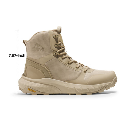 Men's Tactical Boot Lightweight Comfortable Boots for Work All Day Side Zipper Motorcycle Combat Hiking Boots 8 Inches